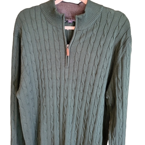 NEW Cotton Cableknit Quarter Zip Sweater - Picture 1 of 8